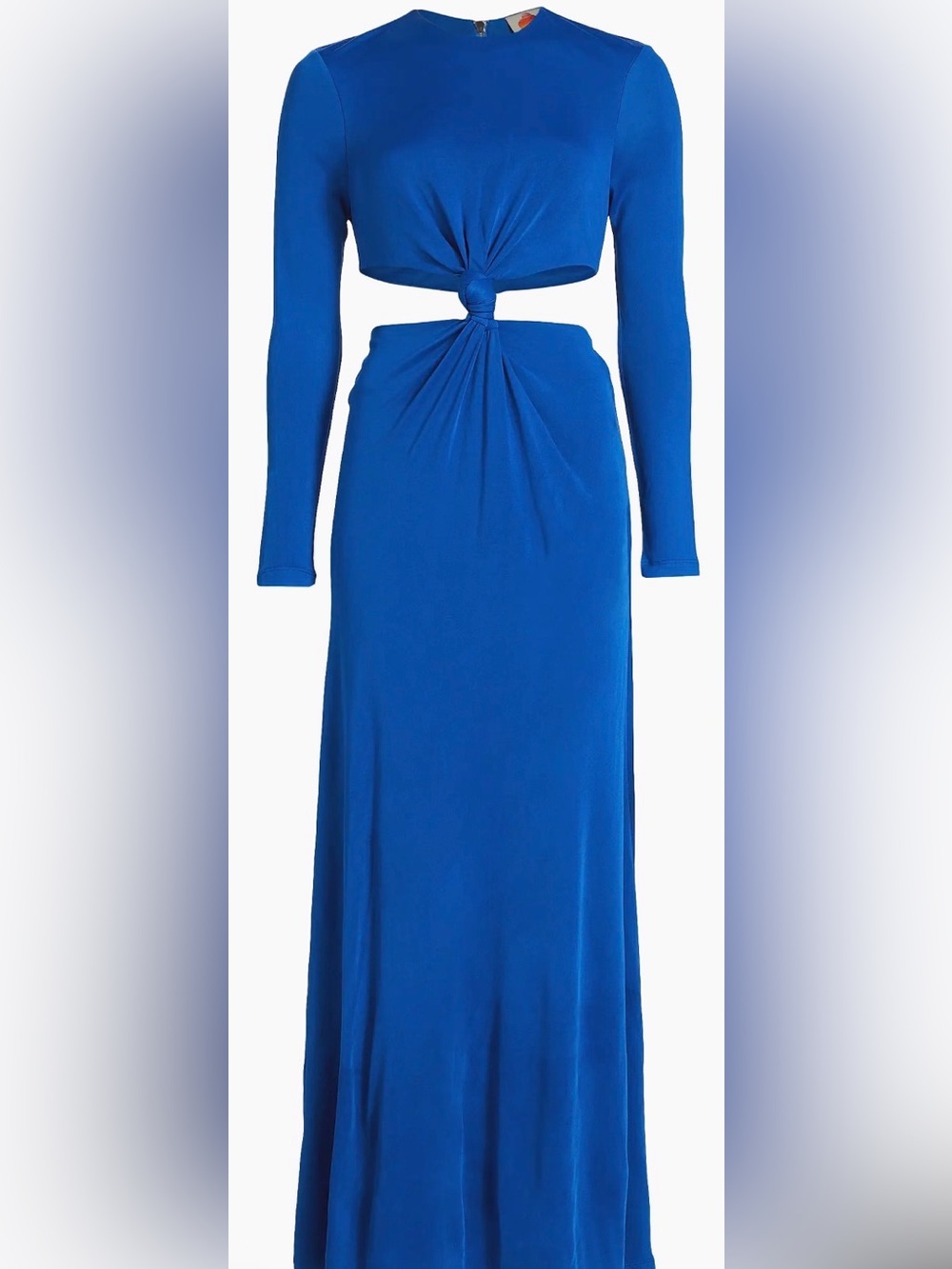 FARM Rio Cobalt Blue Long Sleeve Twist-Front Maxi Dress